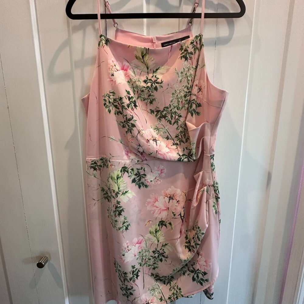 Karen Millen Pink Floral Dress - Size US 10